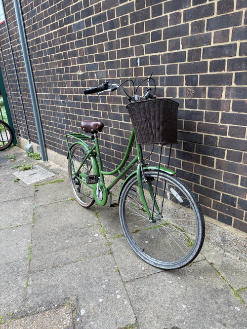 Ammaco Classique Vintage Style Ladies Hybrid Bike – Olive Green – 6-Speed